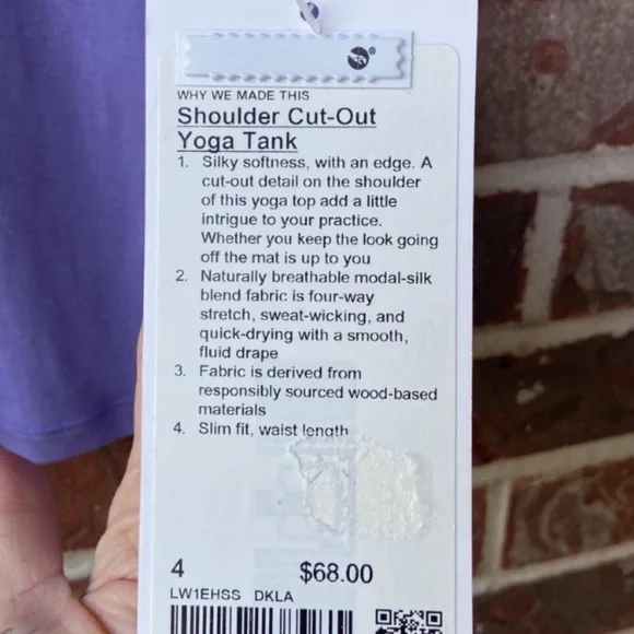 lululemon Cut Out Lavender Tank Top - Picture 6 of 8
